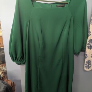 Banana Republic Green Sheath Dress with Square Neckline
